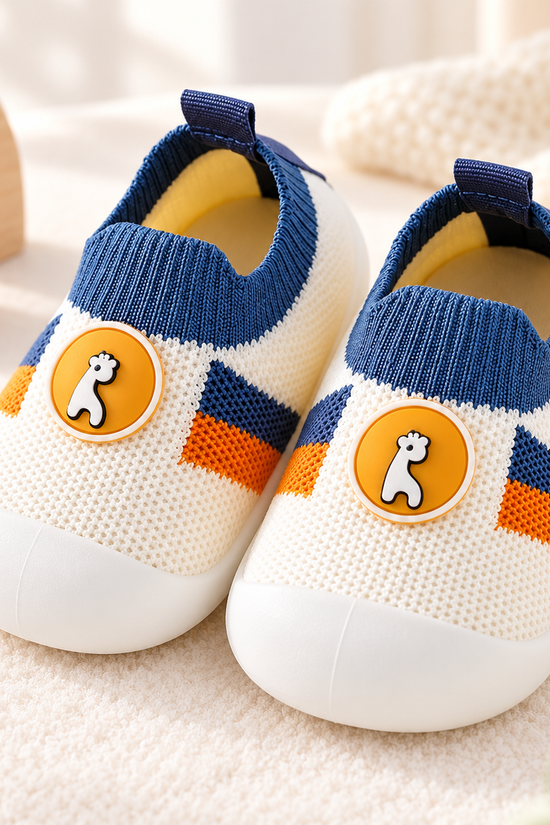 Baby First Walking Toddler Slip-On Shoes for Boys & Girls | Lightweight Flexible Anti-Slip First Walker Shoes for Baby & Kids Soft Knit Breathable Sneakers | (9 to 12 Months)