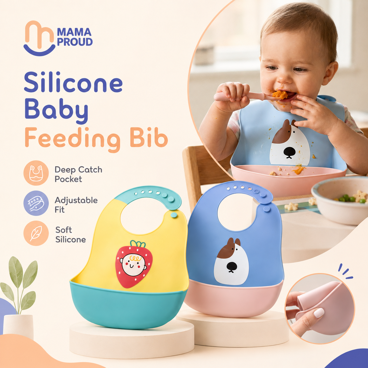 100% Silicone Bib - BPA Free