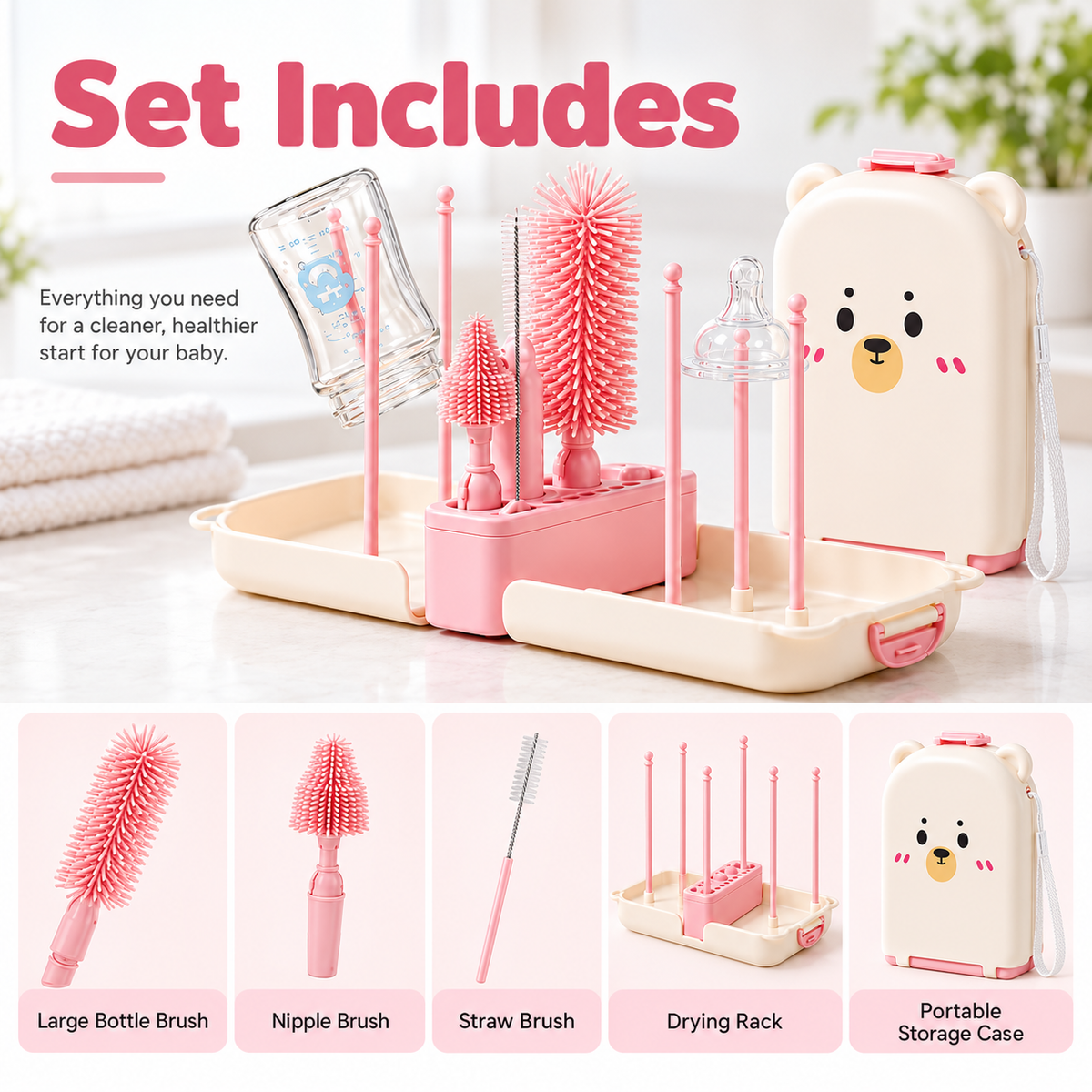 Bottle Cleaning Brush Set