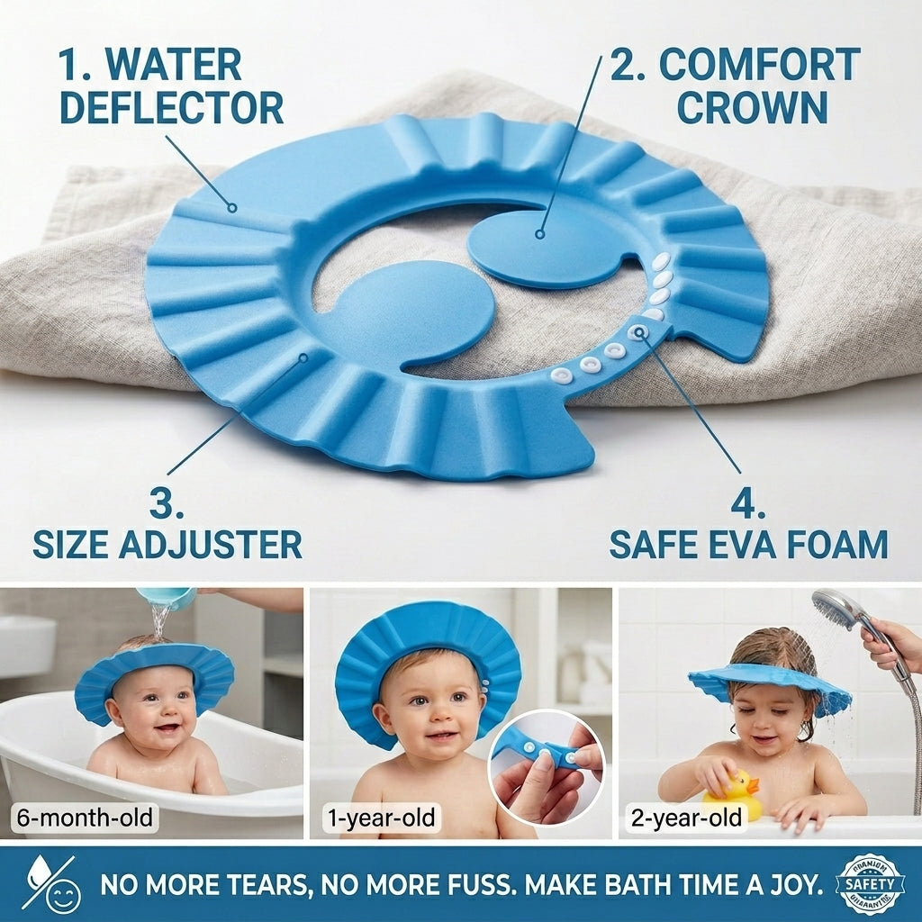 Baby Bathing Cap-Protect Eye & Ear